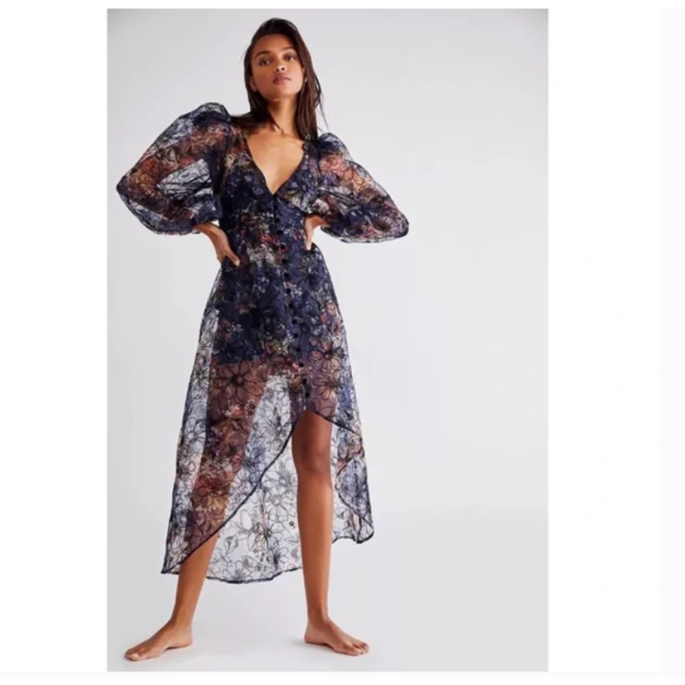 Free People For Love & Lemons Sophia Midi Dress XS NEW